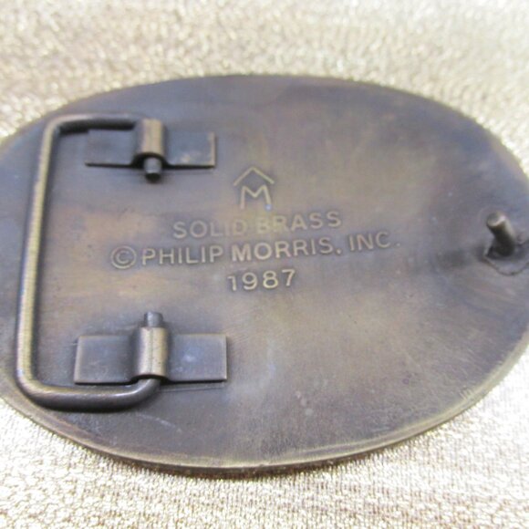 Marlboro Solid Brass Philip Morris, Inc 1987 Belt Buckle - Picture 6 of 7